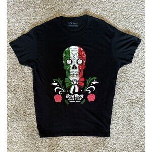 Hard Rock Hotel Riviera Maya Skull Black T-Shirt Short Sleeve Size XL VGC